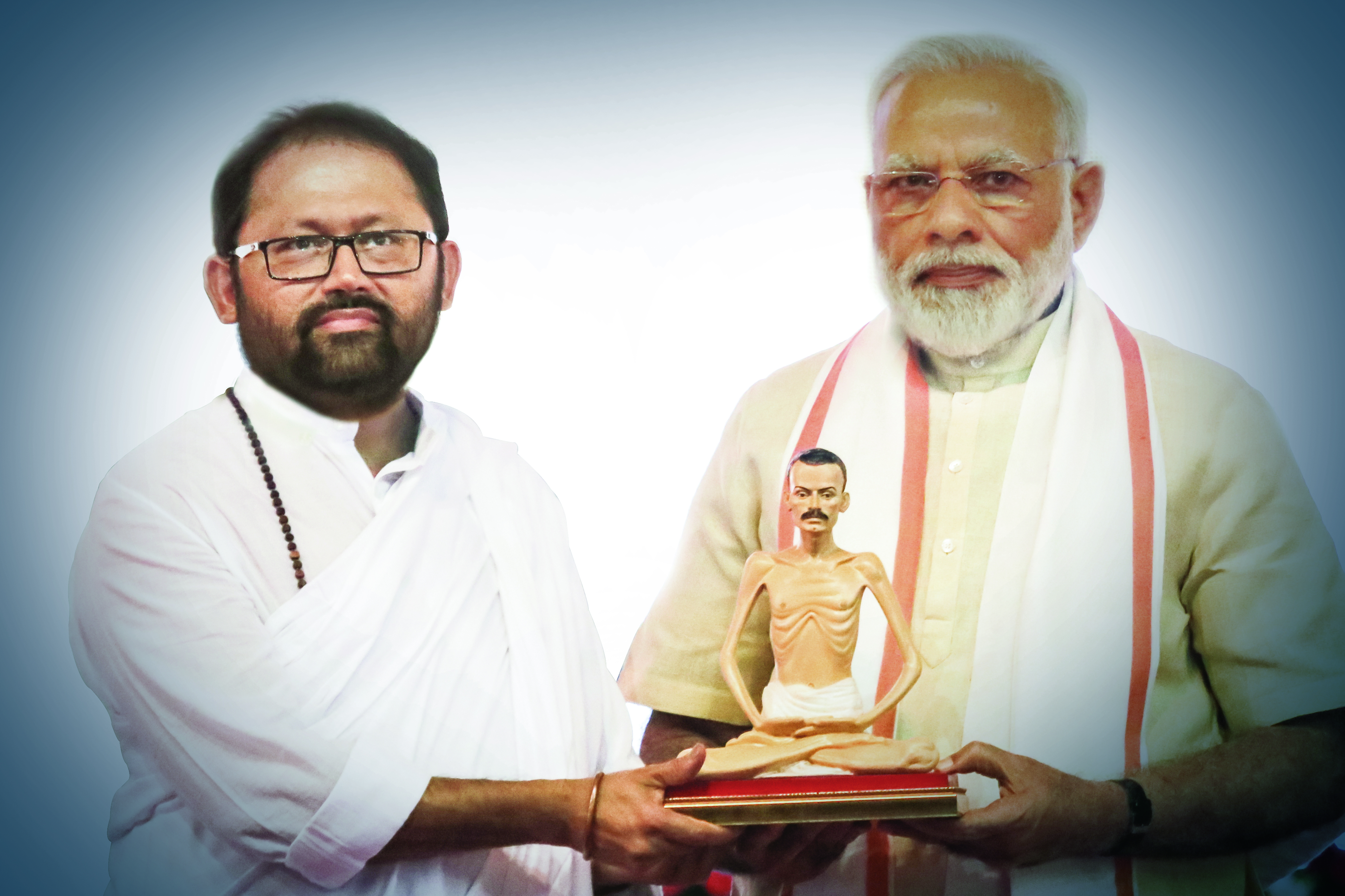 Pujya Gurudevshri Rakeshji with Hon’ble Prime Minister of India, Shri Narendra Modi